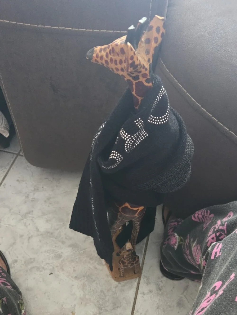 Michael Kors Black Scarf with Rhinestone Logo